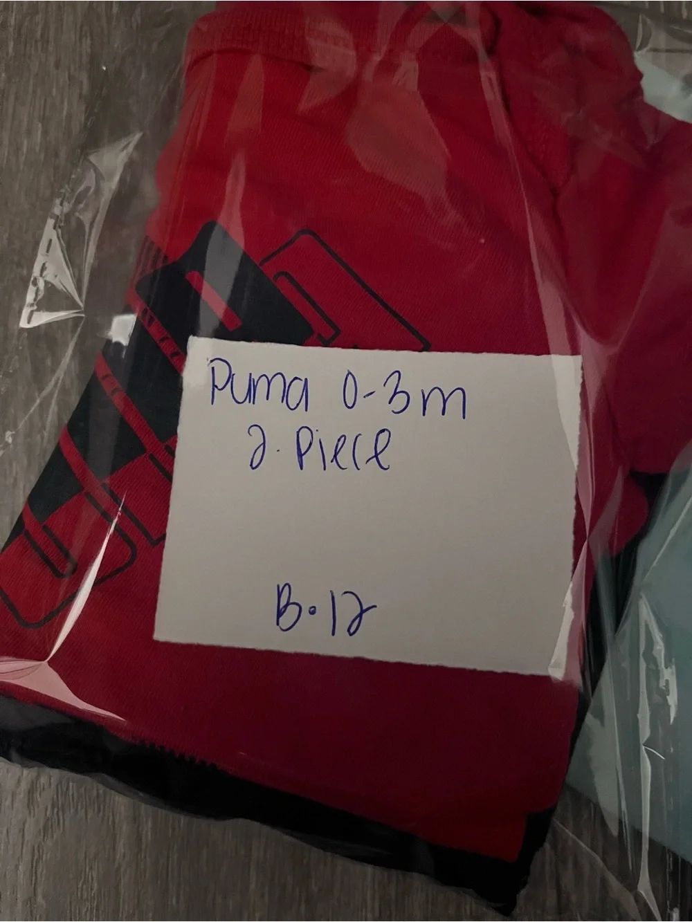 Puma Red Baby Bodysuit with Black Logo